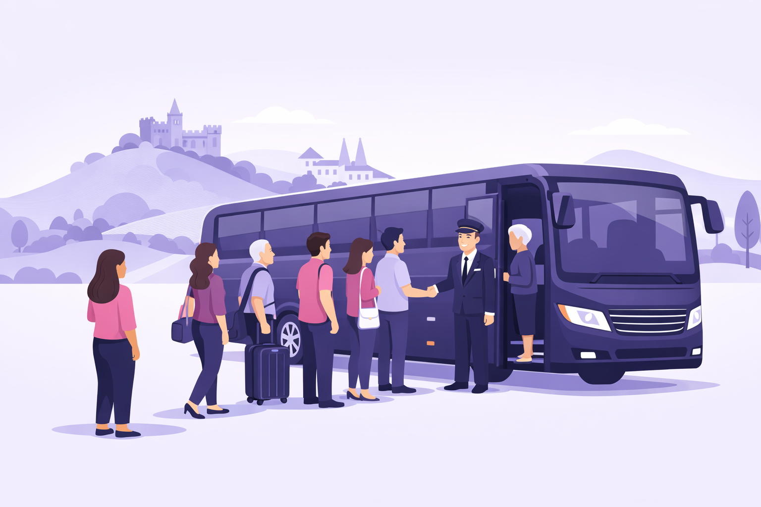 Servico de autocarro privado para grupos